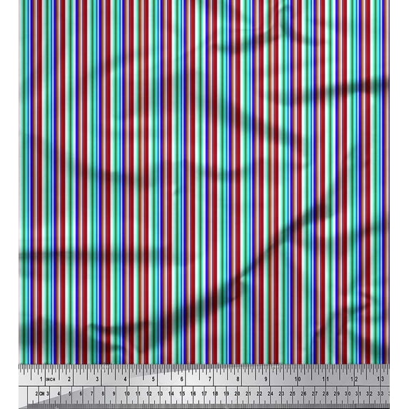 Soimoi Cotton Voile Fabric Vertical Stripe Print Fabric by The Yard 42 Inch Wide