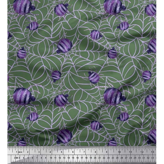 Soimoi Cotton Voile Fabric Web & Spider Insects Print Sewing Fabric Yard 56 Inch Wide
