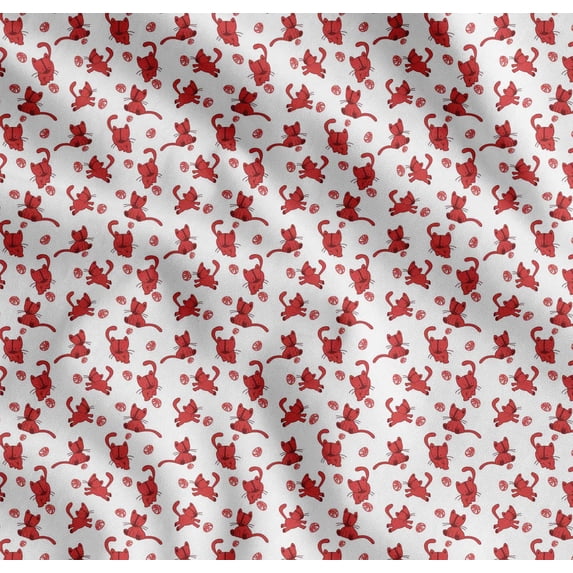 Soimoi Cotton Voile Fabric Wool & Cat Animal Fabric Prints By Yard 56 Inch Wide