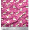 thumbnail image 1 of Soimoi Cotton Voile Fabric Wool & Cat Kids Print Fabric by The Yard 42 Inch Wide, 1 of 1