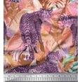 thumbnail image 1 of Soimoi Cotton Voile Fabric tropical leaves & leopard Animal Printed Craft Fabric by the Yard 56 Inch Wide, 1 of 1