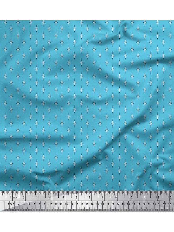 Crepe Silk Fabric Dot & Leaves Small Motif Shirting Decor Fabric Printed Yard 42 Inch Wide