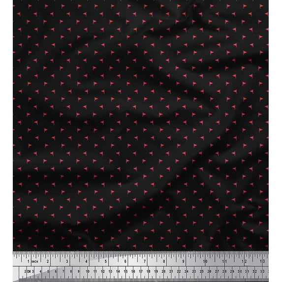 Soimoi Crepe Silk Fabric Flag Small Printed Fabric 1 Yard 42 Inch Wide
