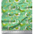 thumbnail image 1 of Soimoi Crepe Silk Fabric Floral & Bird Cartoon Decor Fabric Printed Yard 42 Inch Wide, 1 of 1