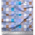 thumbnail image 1 of Soimoi Crepe Silk Fabric Geometric Check Fabric Prints by Yard 42 Inch Wide, 1 of 3