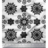 Soimoi Crepe Silk Fabric Mandala Ethnic Printed Fabric 1 Yard 42 Inch Wide