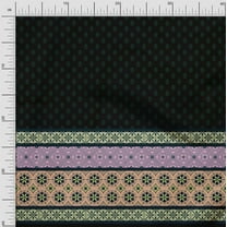 Soimoi Crepe Silk Fabric Swirl,Leaves & Floral Panel Print Fabric by The Yard 42 Inch Wide