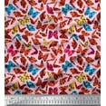 thumbnail image 1 of Soimoi Crepe Silk Fabric Texture & Butterfly Print Fabric by Yard 42 Inch Wide, 1 of 1