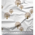thumbnail image 1 of Soimoi Crepe Silk Fabric Tree Block Print Fabric by Yard 42 Inch Wide, 1 of 1