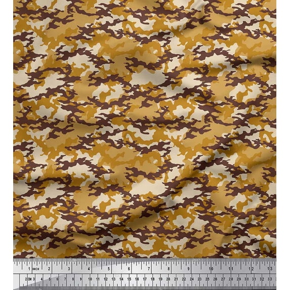 Soimoi Crepe Silk Fabric Two Tone Camouflage Printed Fabric 1 Yard 42 Inch Wide