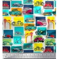 thumbnail image 1 of Soimoi Crepe Silk Fabric Vehicles Patchwork Print Sewing Fabric Yard 42 Inch Wide, 1 of 1