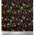 thumbnail image 1 of Soimoi Crepe Silk Fabric Watermelon,Ice Cream & Cocktail Summer Designs Printed Fabric 1 Yard 42 Inch Wide, 1 of 1