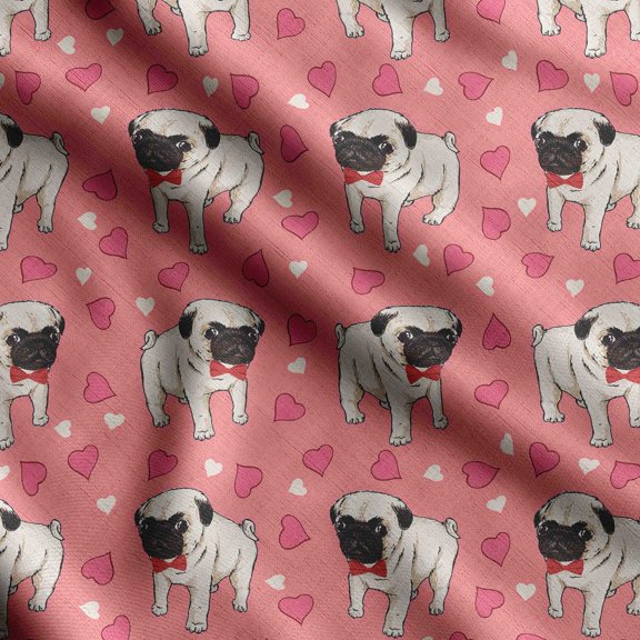 Soimoi Dog Print,Cotton Poplin, Sewing Fabric Sold by The Yard 42 Inch Wide,Sewing Craft Quilting/Quilt Making Fabric, Pink