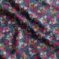 thumbnail image 1 of Soimoi Dog Print, Silk Fabric, Decor Sewing Fabric by The Yard 42 Inch Wide,Decorative Fabric for Shirts Suits Ties, Navy Blue, 1 of 6