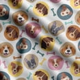 thumbnail image 1 of Soimoi Dog Print, Velvet Fabric, Decor Sewing Fabric by The Yard 54 Inch Wide,Decorative Fabric for Upholstery and Home Accents, White, 1 of 5