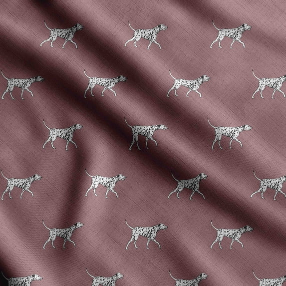 Soimoi Dog Printed, Cotton Fleece, Fabric by The Yard Sewing DIY Stretch Fabric 56 Inches Wide, WarmFabric for Hats, Coats, Gloves, Blankets, Dusty Rose