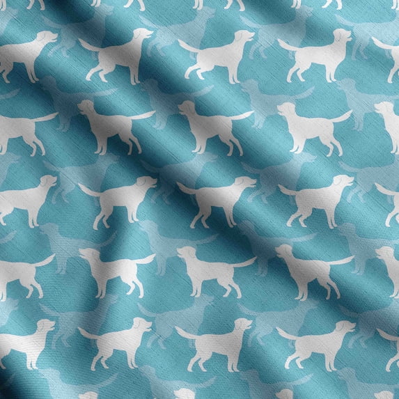 Soimoi Dog Printed, Cotton Fleece, Fabric by The Yard Sewing DIY Stretch Fabric 56 Inches Wide, WarmFabric for Hats, Coats, Gloves, Blankets, Blue