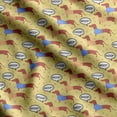 thumbnail image 1 of Soimoi Dog Printed, Cotton Satin Spandex, Sewing Fabric by The Yard 54 Inch Wide, Decorative Fabric for Dresses and Home Accents, Yellow, 1 of 5