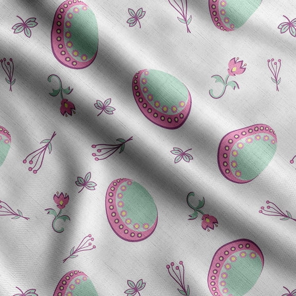 Soimoi Easter Print,Cotton Cambric, Quilting Fabric Sold by The Yard 42 Inch Wide, Medium Weight Cotton Fabric, SewingSupplies,Rose Pink