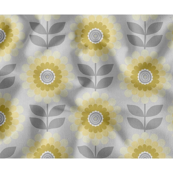 Soimoi Floral Pattern Outdoor Fabric by 5 Yard, 56" Wide Water-Resistant Upholstery Material for Chairs, Cushions & DIY Projects, Ochre