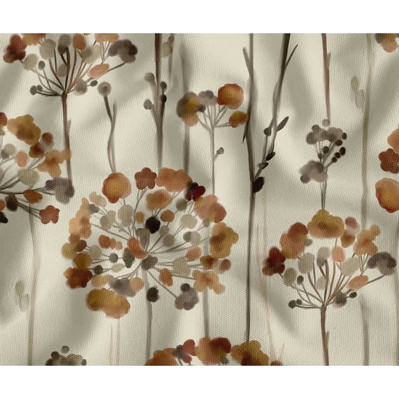 Soimoi Floral Print Decorative Fabric By 10 Yard - 56" W x 360" L - Water-Resistant Material for Cushions, Covers, and DIY Upholstery - White
