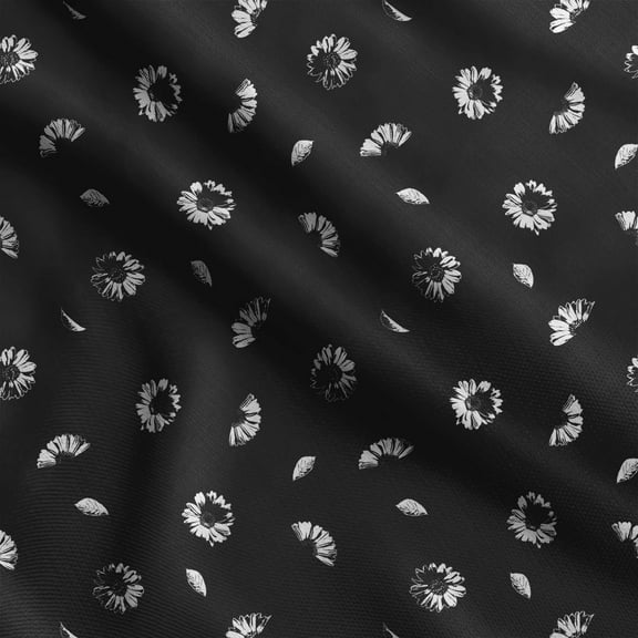 Soimoi Floral Print, Silk Fabric, Decor Sewing Fabric by The Yard 42 Inch Wide,Decorative Fabric for Shirts Suits Ties, Black