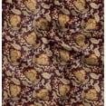 thumbnail image 1 of Soimoi Floral Print, Silk Fabric, Decor Sewing Fabric by The Yard 42 Inch Wide,Decorative Fabric for Shirts Suits Ties, Maroon, 1 of 6