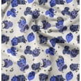 thumbnail image 1 of Soimoi Floral Print, Silk Fabric, Decor Sewing Fabric by The Yard 42 Inch Wide,Decorative Fabric for Shirts Suits Ties, Off-White & Purple, 1 of 6
