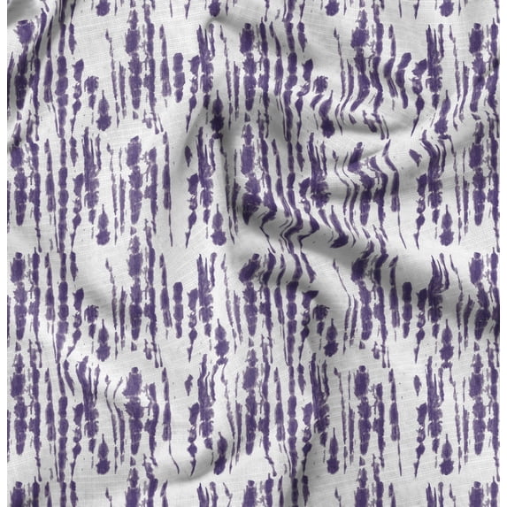 Soimoi Floral Print, Silk Fabric, Decor Sewing Fabric by The Yard 42 Inch Wide,Decorative Fabric for Shirts Suits Ties, Purple & White
