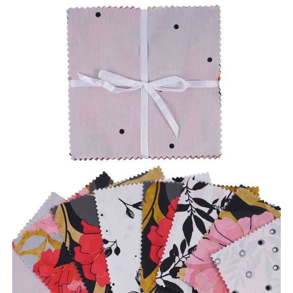 Soimoi Floral Print&nbsp;Precut 5-inch Cotton&nbsp;Fabric&nbsp;Quilting&nbsp;Squares&nbsp;Charm Pack DIY Patchwork Sewing Craft- Multicolor-GH
