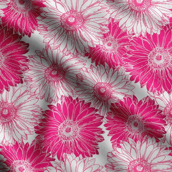 Soimoi Floral Printed, Cotton Satin Spandex Sewing Fabric By The Yard- 54 Inch WideDecorative Fabric For Dresses And Home Accents-Pink