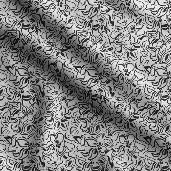 Soimoi Floral Printed, Cotton Satin Spandex, Sewing Fabric by The Yard 54 Inch Wide, Decorative Fabric for Dresses and Home Accents,