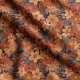 thumbnail image 1 of Soimoi Floral Printed, Japan Crepe SatinFabric, by The Yard 54 Inch Wide, Decorative Sewing Fabric for Dresses Kimonos Gowns, Orange, 1 of 5