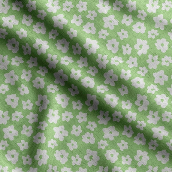 Soimoi Floral Printed, Polyester Fleece, Fabric by The Yard Sewing DIY Stretch Fabric 56 Inches Wide, WarmFabric for Hats, Coats, Gloves, Blankets, Light Green