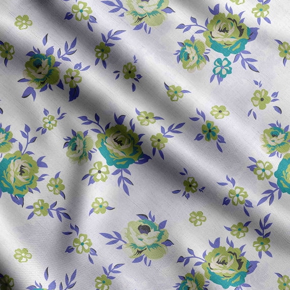 Soimoi Floral Vintage Print Poly Taffeta Fabric Decor Sewing Fabric By The Yard 56 Inch Wide Decorative Fabric For Outdoor Upholstery Umbrellas And Home Accents Purple