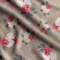 thumbnail image 1 of Soimoi Floral Vintage Printed, Cotton Satin Spandex, Sewing Fabric By The Yard 54 Inch Wide, Decorative Fabric For Dresses And Home Accents, Brown, 1 of 5