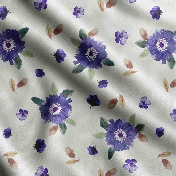 Soimoi Floral Vintage Printed,Cuddle Minky Fabric, Sewing Fabric By The Yard 56 Inch Wide,Decorative Plush Soft Fabric, Baby Garments, Toys And Blankets, Purple