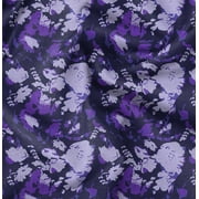 Soimoi Florals Print,Cotton Cambric, Quilting Fabric Sold by The Yard 42 Inch Wide, Medium Weight Cotton Fabric, SewingSupplies, Purple