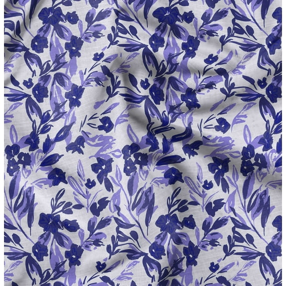 Soimoi Florals Print,Cotton Cambric, Quilting Fabric Sold by The Yard 42 Inch Wide, Medium Weight Cotton Fabric, SewingSupplies, Purple