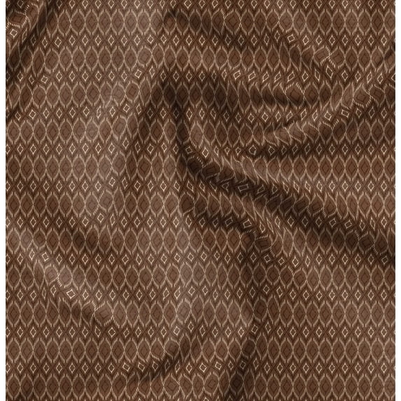 Soimoi Florals Print,Cotton Poplin, Sewing Fabric Sold by The Yard 42 Inch Wide,Sewing Craft Quilting/Quilt Making Fabric, Brown