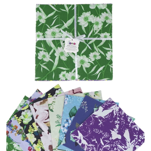 Soimoi Florals PrintPrecut 5-inch CottonFabricQuiltingSquaresCharm Pack DIY Patchwork Sewing Craft- Multicolor