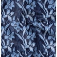 thumbnail image 1 of Soimoi Florals Printed, Cotton Satin Spandex, Sewing Fabric by The Yard 54 Inch Wide, Decorative Fabric for Dresses and Home Accents, Navy Blue, 1 of 6