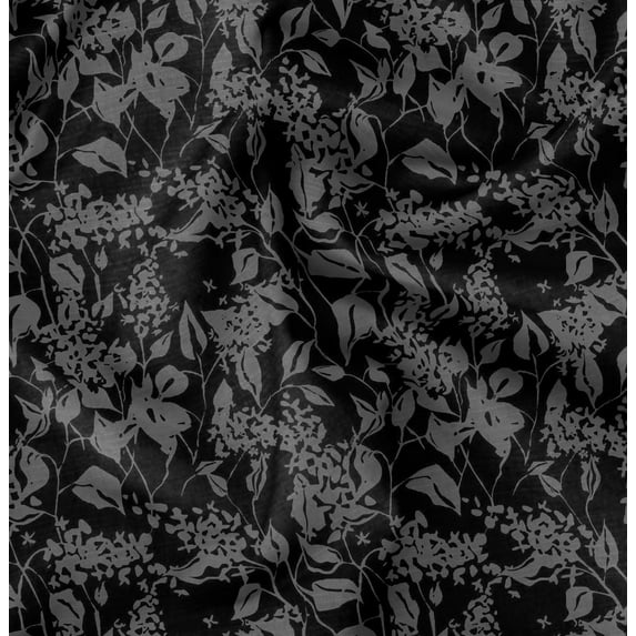 Soimoi Florals Printed,Cuddle Minky Fabric, Sewing Fabric by The Yard 56 Inch Wide,Decorative Plush Soft Fabric, Baby Garments, Toys and Blankets, Black & Gray