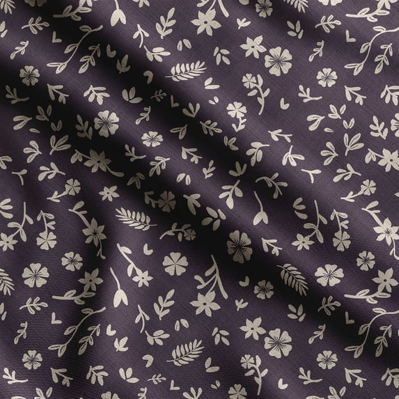 Soimoi Florals Printed, Japan Crepe SatinFabric, by The Yard 54 Inch Wide, Decorative Sewing Fabric for Dresses Kimonos Gowns, Purple