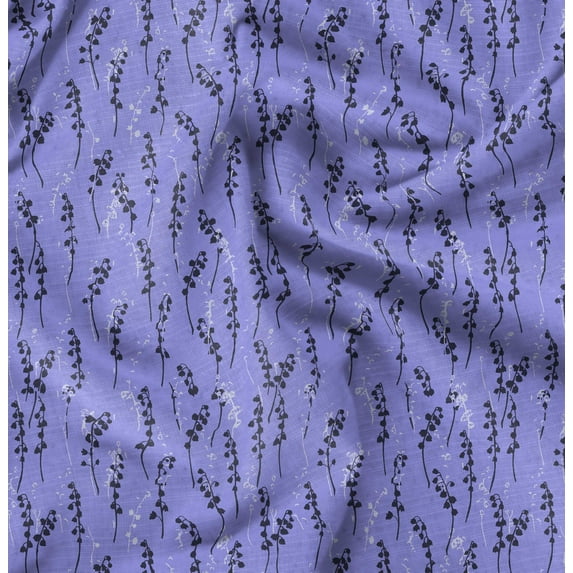 Soimoi Florals Printed, Polyester Fleece, Fabric by The Yard Sewing DIY Stretch Fabric 56 Inches Wide, WarmFabric for Hats, Coats, Gloves, Blankets, Medium Purple