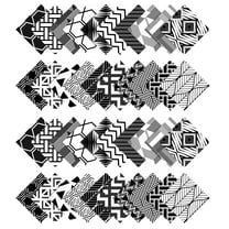 Soimoi Geometric Print Precut 10-inch Cotton Fabric Quilting Squares Charm Pack DIY Patchwork Sewing Craft-White & Black