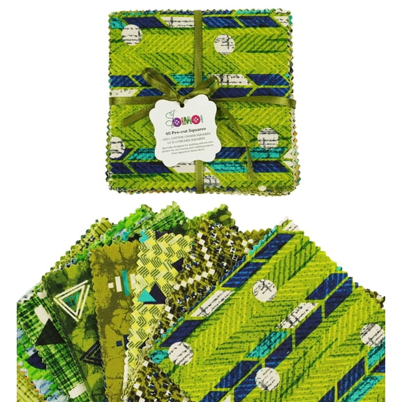 Soimoi Geometric With Texture Print Precut 10-inch Cotton Fabric Quilting Squares Charm Pack DIY Patchwork Sewing Craft