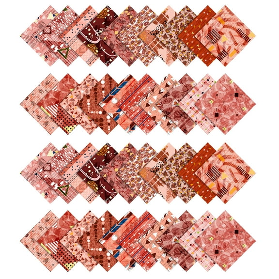 Soimoi Geometric With Texture Print Precut 5-inch Cotton Fabric Quilting Squares Charm Pack DIY Patchwork Sewing Craft