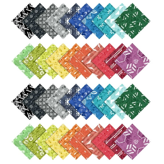Soimoi Geometric With Texture Print Precut 5-inch Cotton Fabric Quilting Squares Charm Pack DIY Patchwork Sewing Craft