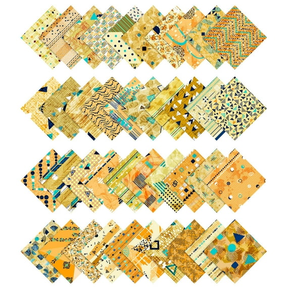 Soimoi Geometric With Texture Print Precut 5-inch Cotton Fabric Quilting Squares Charm Pack DIY Patchwork Sewing Craft